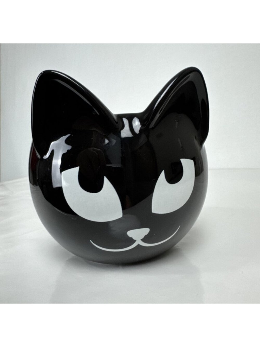 PartyLite Black Cat Ceramic Candleholder Halloween Decor candy dish NO LID